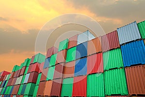 Stack of Cargo Containers at the docks