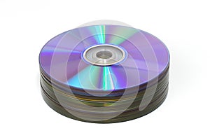 Stack of CD and DVD