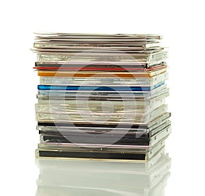 Stack of CDs in boxes