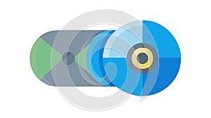 Stack of CDs DVDs Icon Vector for Multimedia Data Storage, vector design Generative AI