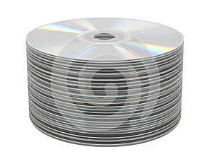 Stack of cds isolated on white background