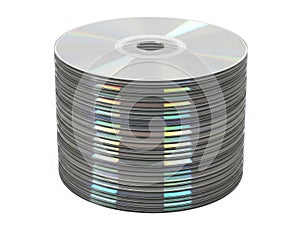 Stack of cds isolated on white background