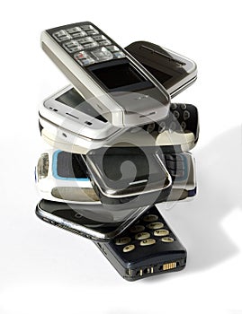 Stack of cell phones