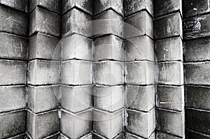 Stack of cement blocks at the construction site