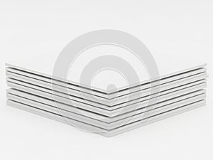 Stack of ceramic plates isolated on white background