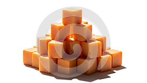 Stack of cheese cubes