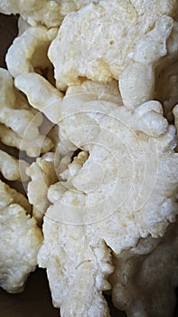 stack of the chinese delicacy dried fish bladder.