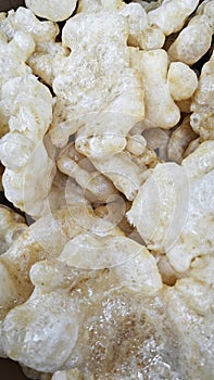 stack of the chinese delicacy dried fish bladder.