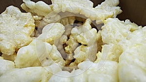 stack of the chinese delicacy dried fish bladder.