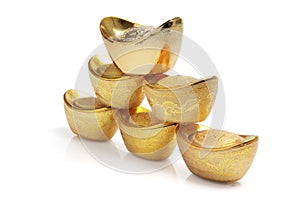 Stack of Chinese Gold Ingots