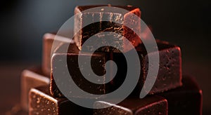 Stack of Chocolate Bars Closeup Shot