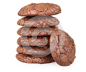 Stack of chocolate brownie cookies photo