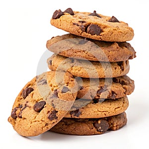 A stack of chocolate chip cookies photo