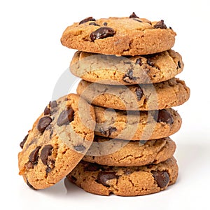 Stack of chocolate chip cookies