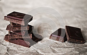 Stack of chocolate slices