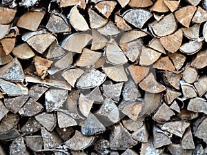 Stack of Chopped Wood Firewood
