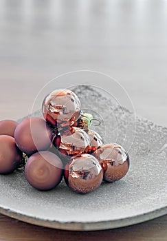 Stack of christmas glass balls