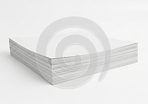 Stack of clean, blank white paper sheets