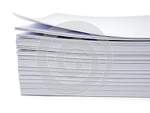 Stack of clean, crisp white paper sheets