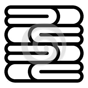 Stack of clean towels folded neatly for hotel linen service