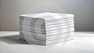 Stack of Clean White Folded Bed Sheets