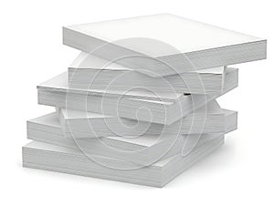 Stack of clean, white paper sheets ready for use