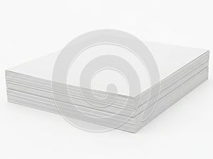 Stack of clean, white paper sheets ready for use