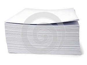 Stack of clean white paper sheets ready for use