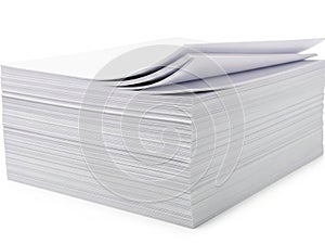 A stack of clean white printer paper ready for use