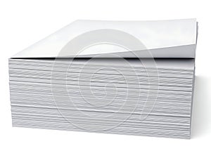 Stack of clean, white printer paper ready for use