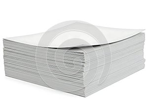 Stack of clean white printer paper ready for use