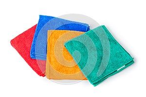 Stack of cleaning rags or towels