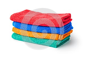 Stack of cleaning rags or towels