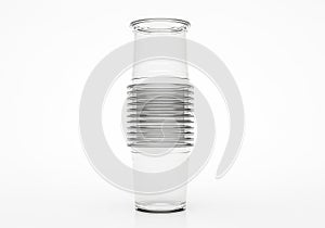 Stack of clear plastic cups