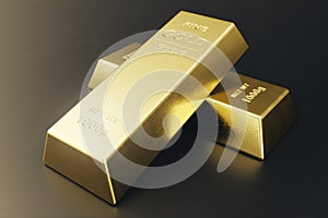 Stack close-up Gold Bars, weight of Gold Bars 1000 grams Concept of wealth and reserve. Concept of success in business