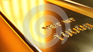 Stack Close-up Gold Bars, weight of Gold Bars 1000 grams Concept of wealth and reserve. Concept of success in business