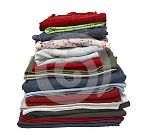 Stack of clothing shirts