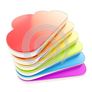 Stack of cloud shaped hdd server components