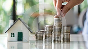 The stack of coins. AI generated