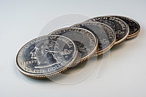 Stack of quarter dollar