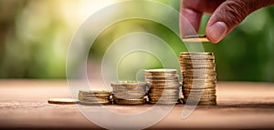 The stack of coins symbolizing growth and financial strategy. AI generated image