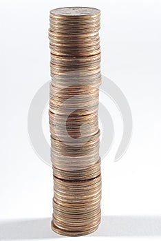 Stack of coins of two cents