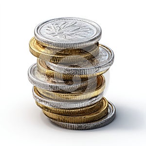 Stack of Gold and Silver Coins