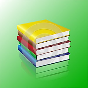 Stack of color hardcover books