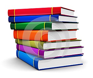 Stack of color hardcover books
