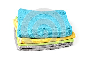 Stack of color microfiber cloths