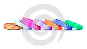 Stack of color ribbons, isolated