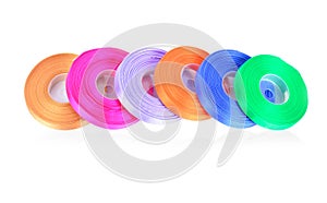 Stack of color ribbons, isolated