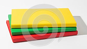 Stack of colored blocks, isolated on white background