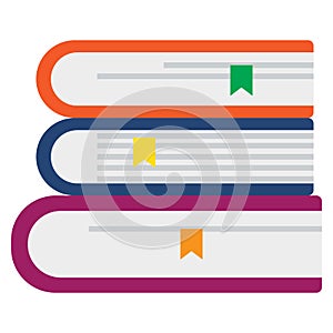 Stack of colored books icon, vector illustration